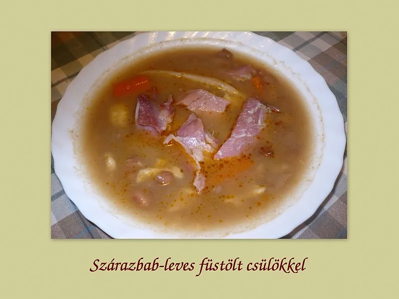 Szárazbableves füstölt csülökkel